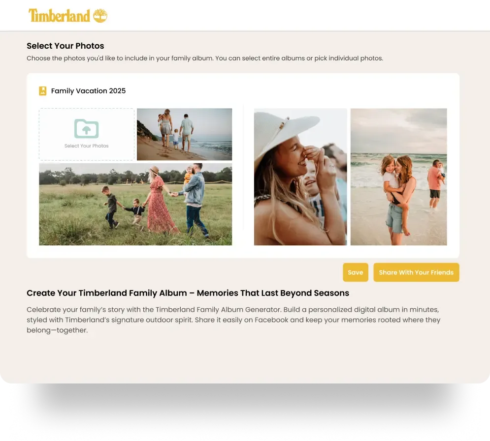 Timberland Family Album Generator